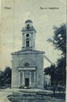 1926 Péteri, Evangélikus templom. Kiadja a Hangya Szövetkezet + PÉTERI POSTAI ÜGYN. bélyegző (EK)