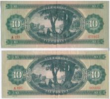 1957. 10Ft (2x) T:III szép papír