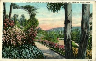 1933 Los Angeles, California, Elysian Park, Flower Bordered Walks and Drives (EK)