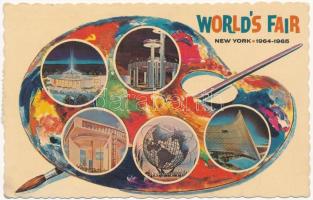 1964 New York, Worlds Fair 1964-1965, New York State Exhibit, Pavilion of The Vatican, Port of New York Authority, Unisphere, General Motors Futurama Building (EK)
