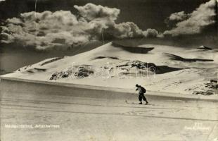 1941 Jotunheimen, Nautgardstind / mountain, skier + Oberkommando der Wehrmacht geprüft cancellation (creases)