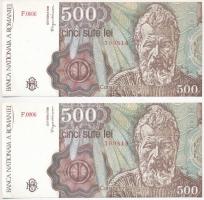 Románia 1991. 500L (2x) sorszámkövetők T:I
Romania 1991. 500 Lei (2x) sequential serials C:UNC