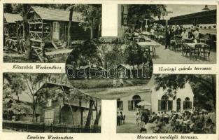 1929 Horány (Szigetmonostor), kétszobás weekendház, Horányi csárda terasza, emeletes weekendház, Monostori vendéglő terasza, étterem
