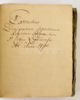 1790-1829 Liptó vármegyével kapcsolatos vallásügyi uralkodói rendeletek és más jogforrások kivonatos gyűjteménye, latin nyelven, több kéz írása, kissé kopott félvászon kötésben