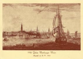 775 éves a hamburgi kikőtő, 1803-ban készült mű reprodukciója, So.Stpl.