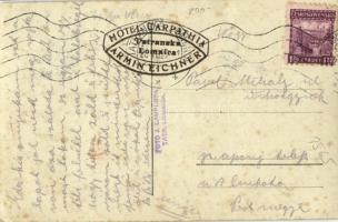 1929 Tátralomnic, Tatranska Lomnica (Tátra, Magas Tátra, Vysoké Tatry); Hotel Restaurant Carpathia +...