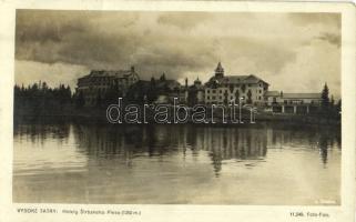 Tátra, Magas Tátra, Vysoké Tatry; Csorbató, Strbské Pleso; Hotely Strbského Plesa / szállodák a Csorba-tó partján / hotels, lake