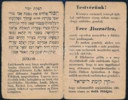 Jizkor-ima, kis füzet, széteső állapotban, 4p