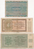 Vegyes: Ausztria 1922.100K + Német Harmadik Birodalom / Cseh-Morva Protektorátus 1942. 10K + 20K + S...