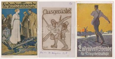 5 db RÉGI első világháborús katonai művészlap. Kiváló minőségben / 5 pre-1945 WWI K.u.K. (Austro-Hungarian) military art motive postcards. In excellent condition