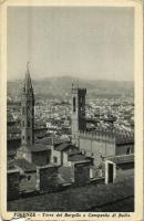 Firenze, Florence; Torre del Bargello e Campanile di Badia / palace tower, church, bell tower (tear)