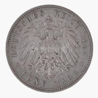 Német Államok / Szászország 1904E 5M Ag "György halála" (27,72g) T:2- / German States / Sa...
