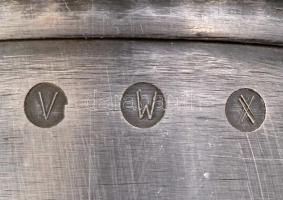 Jelzett régi  holland ón mérőedény sorozat (7 db), m: 4-25 cm