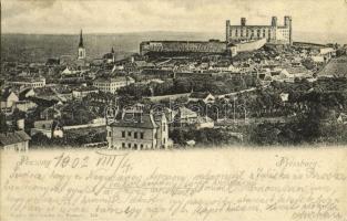1902 Pozsony, Pressburg, Bratislava; vár. Kiadja Duschinsky G. / castle (ázott sarok / wet corner)