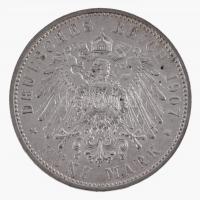 Német Államok / Szászország 1907E 5M Ag "III. Frigyes Ágost" (27,84g) T:2 / German States ...
