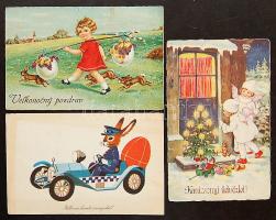 380 db modern üdvözlőlap, magyar és külföldi