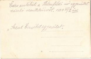 1930 Budapest XI. Kelenföldi Nő Egyesület zászlószentelési ünnepsége. Szent Erzsébet Egyesület csopo...