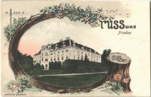 Fridau, Friedau (Ober-Grafendorf); Musterschutz, Schloss / castle, Art Nouveau, montage