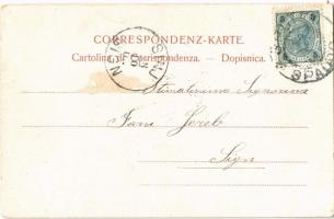 Split, Spalato, Spljet; Diga, Teatro Comunale / Obcinsko kazaliste / theatre, night. G.A. Milisich A...