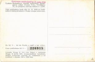 Praha, Prag, Prague; Vydala: Stefánikova letecká spolocnost, propagacny odbor Praha VII., Veverkova ...