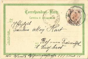 1899 Trieste, Trieszt; Molo S. Carlo / Port at night. F. Schmuck Art Nouveau litho