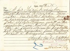 1931 Győr, Freund Vilmos óra és ékszer áruháza, üzlet kirakata, reklámlap. Baross út 33. és Árpád út...