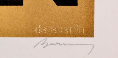 Barcsay Jenő (1900-1988): Kompozíció. Szitanyomat, papír, jelzett, 17,5×24 cm