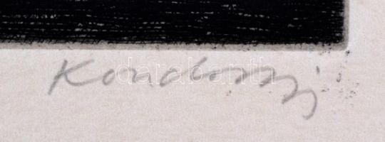 Kondor Lajos (1926-2006): Erőszakos halál. Rézkarc, papír, jelzett, 25,5×20 cm