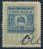 1900 Értékpapír forgalmi adó 2,50K bélyeg (40.000) / 2,50K fiscal stamp