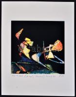 Joseph Kádár (1936-2019): Kompozíció. Elektrográfia, papír, jelzett, számozott (EA), 19,5×19,5 cm