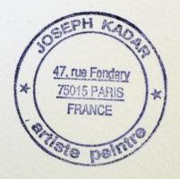 Joseph Kádár (1936-2019): Kompozíció. Elektrográfia, papír, jelzett, számozott (EA), 19,5×19,5 cm