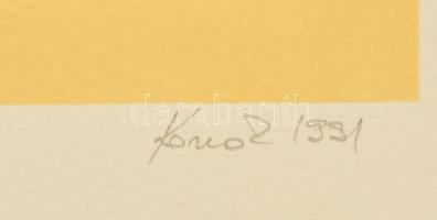 Konok Tamás (1930-): Definíció. Szitanyomat (5/40), papír, jelzett, 27,5×27,5 cm