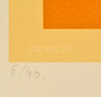 Konok Tamás (1930-): Definíció. Szitanyomat (5/40), papír, jelzett, 27,5×27,5 cm