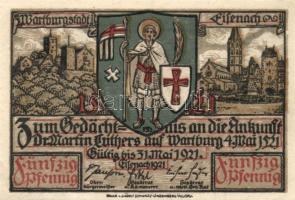 Német Birodalom/Weimari Köztársaság Eisenach 1921. 50Pf (6x) 6klf, teljes sor T:I