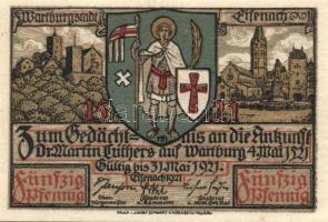 Német Birodalom/Weimari Köztársaság Eisenach 1921. 50Pf (6x) 6klf, teljes sor T:I