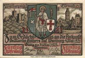 Német Birodalom/Weimari Köztársaság Eisenach 1921. 50Pf (6x) 6klf, teljes sor T:I