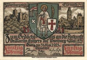 Német Birodalom/Weimari Köztársaság Eisenach 1921. 50Pf (6x) 6klf, teljes sor T:I