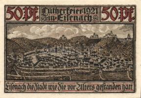 Német Birodalom/Weimari Köztársaság Eisenach 1921. 50Pf (6x) 6klf, teljes sor T:I