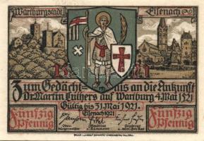 Német Birodalom/Weimari Köztársaság Eisenach 1921. 50Pf (6x) 6klf, teljes sor T:I