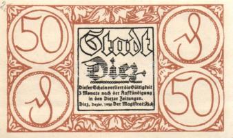 Német Birodalom/Weimari Köztársaság Diez 1920. 10Pf + 25Pf + 50Pf 3klf, teljes sor T:I