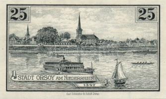 Német Birodalom/Weimari Köztársaság Orsoy 1921. 10Pf + 25Pf + 50Pf 3klf, teljes sor T:I