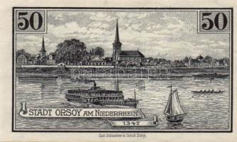 Német Birodalom/Weimari Köztársaság Orsoy 1921. 10Pf + 25Pf + 50Pf 3klf, teljes sor T:I