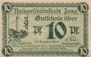 Német Birodalom/Weimari Köztársaság Jena 1920. 10Pf + 25Pf + 50Pf 3klf, teljes sor T:I