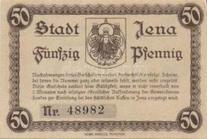 Német Birodalom/Weimari Köztársaság Jena 1920. 10Pf + 25Pf + 50Pf 3klf, teljes sor T:I