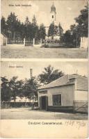 1929 Csanakfalu, Ménfőcsanak (Győr); Római katolikus templom, utca, Kovács József üzlete és saját kiadása