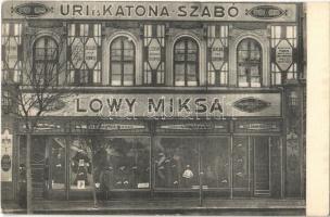 1912 Győr, Löwy Miksa úri és katonai szabó üzlete. Rembrandt fényirda