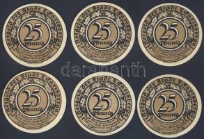 Német Birodalom/Weimari Köztársaság Echartsberga 1921. 25Pf (6x) 6klf, teljes sor T:I