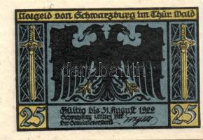 Német Birodalom/Weimari Köztársaság Schwarzburg 1922. 25Pf (2x) + 50Pf (5x)7klf, teljes sor T:I