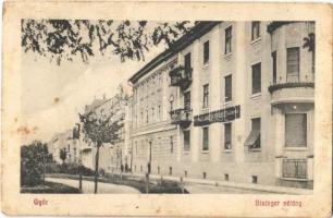 1913 Győr, Bisinger sétány, Élet- és Járadék Biztosító Intézet ügynöksége. Herman Izidor kiadása (Rb)