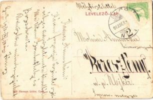 1913 Győr, Bisinger sétány, Élet- és Járadék Biztosító Intézet ügynöksége. Herman Izidor kiadása (Rb...